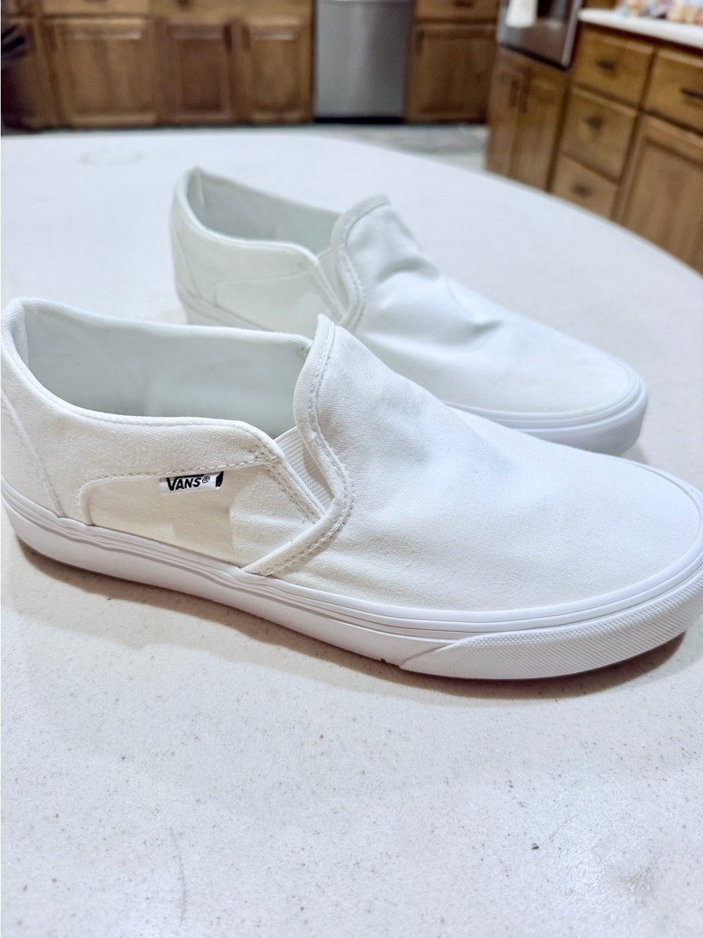Vans White Women's Classic Slip-On Canvas Sneakers